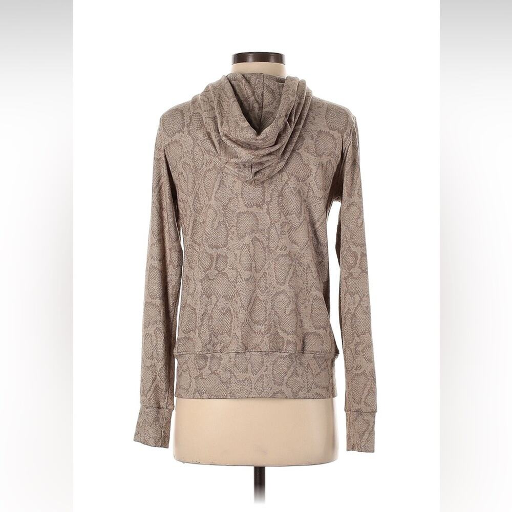 Sundry Tan Python Snake Print Soft Zip Up Hoodie … - image 2